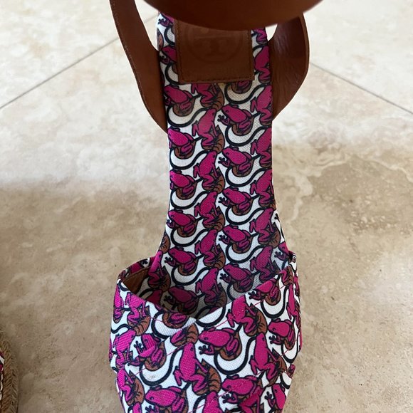 Tory Burch Lily Pad Wedge Espadrilles Sandals - Picture 5 of 8